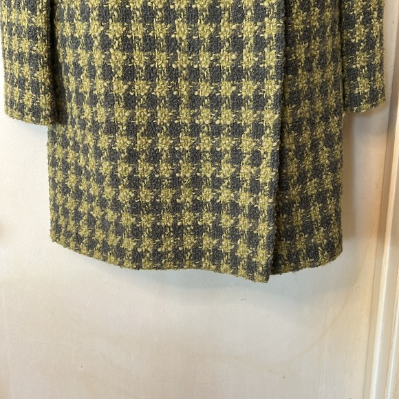 INC Green/gray plaid double breasted overcoat size M - Picture 4 of 8